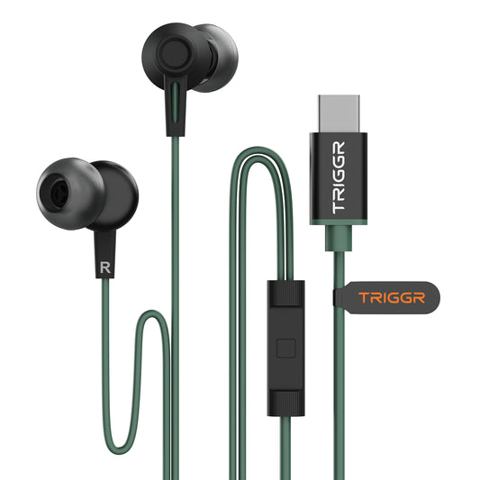 TRIGGR Blaze Type-C Wired Earphones with 13mm Driver, In-line Controls, Rich Bass, Mic Wired