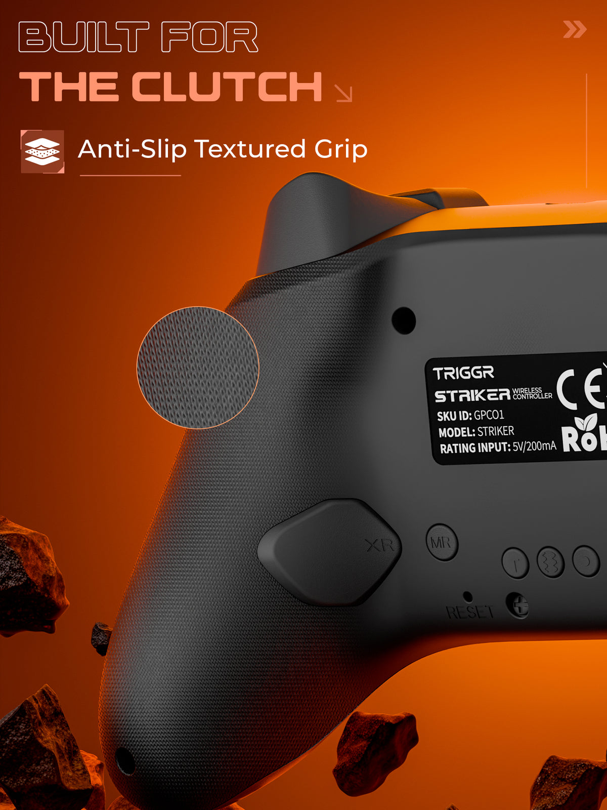 TRIGGR Striker Bluetooth Gamepad (Black, 12