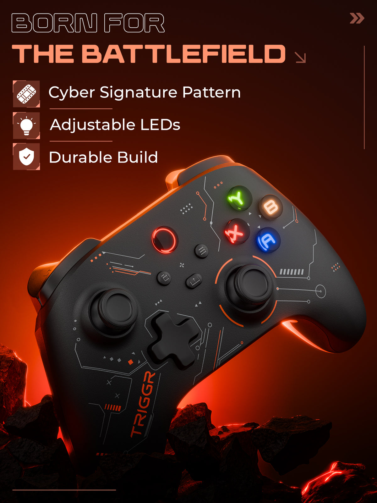 TRIGGR Striker Bluetooth Gamepad (Black, 3