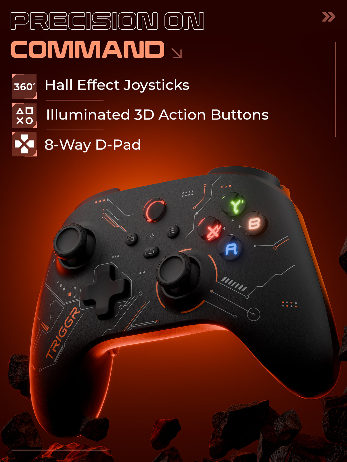 TRIGGR Striker Bluetooth Gamepad (Black, 4