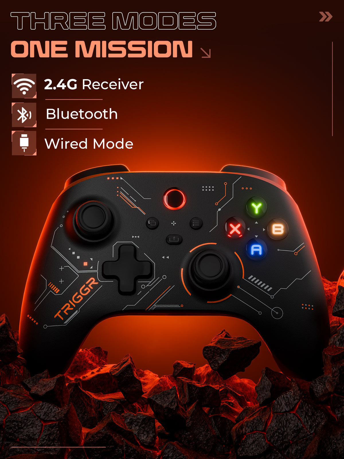 TRIGGR Striker Bluetooth Gamepad (Black, 7