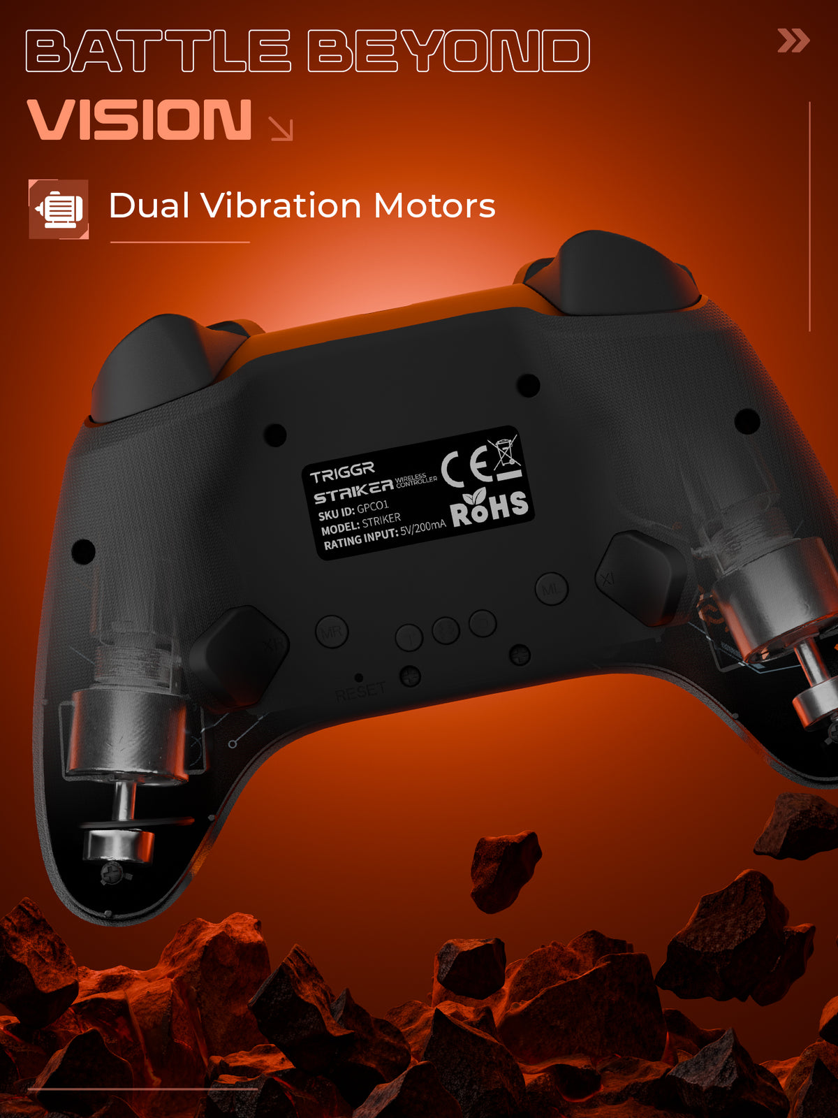 TRIGGR Striker Bluetooth Gamepad (Black, 8